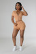 Fashion Two-way Zipper Casual Two Piece Short Set  NYF-8172
