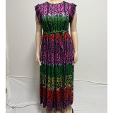Plus Size Gradient Print Sleeveless Maxi Dress QYXZ-9176