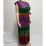 Plus Size Gradient Print Sleeveless Maxi Dress QYXZ-9176