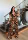 Leopard Print Tie Up Bra And Wide Leg Jumpsuit 2 Piece Set TE-4684