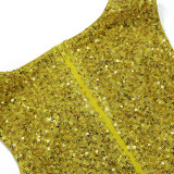 Sexy Sleeveless O Neck Irregular Sequin Mini Dress CYA-901212