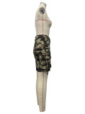Camouflage Print Loose 5-point Pants OD-8665