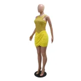 Sexy Sleeveless O Neck Irregular Sequin Mini Dress CYA-901212