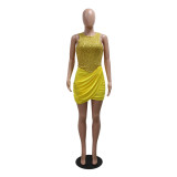 Sexy Sleeveless O Neck Irregular Sequin Mini Dress CYA-901212
