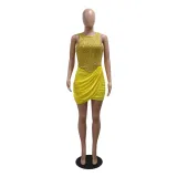 Sexy Sleeveless O Neck Irregular Sequin Mini Dress CYA-901212