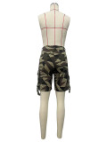 Camouflage Print Loose 5-point Pants OD-8665