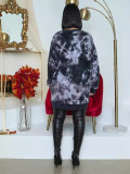 Casual Tie Dye Print Long Sleeve Sweatshirt Dress HNIF-178