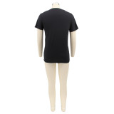 Letter Print Casual Short Sleeve T Shirt HNIF-MM059F