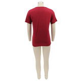 Letter Print Casual Short Sleeve T Shirt HNIF-MM059F
