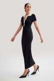 Patchwork Color-blocked Knit Maxi Dress GFQS-77