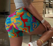 Casual Elastic Waist Printed Shorts GBGF-5021