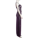 Hollow Out Sleeveless Hang Neck Backless Maxi Dress GZJQ-K23D39831