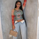 Fashion Print Long Sleeve Pullover GZJQ-K22L20304