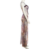 Hollow Out Sleeveless Hang Neck Backless Maxi Dress GZJQ-K23D39831