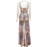 Hollow Out Sleeveless Hang Neck Backless Maxi Dress GZJQ-K23D39831