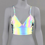Deep V Neck Print Sling Tank Top GZJQ-T1733920