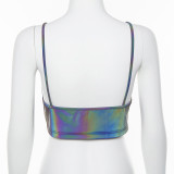 Deep V Neck Print Sling Tank Top GZJQ-T1733920