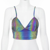 Deep V Neck Print Sling Tank Top GZJQ-T1733920