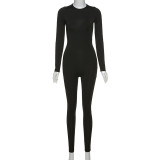 Solid Color Long Sleeve Sport Jumpsuit GZJQ-P1737214