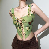 Sexy U Neck Print Bandage Tank Tops GZJQ-K21L11189