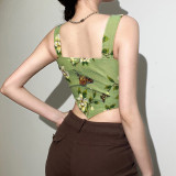 Sexy U Neck Print Bandage Tank Tops GZJQ-K21L11189