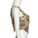 Sexy U Neck Print Bandage Tank Tops GZJQ-K21L11189