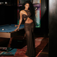 Sexy Patchwork Hollow Out Backless Maxi Dress GZJQ-K24D43281