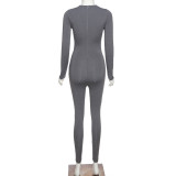 Solid Color Long Sleeve Sport Jumpsuit GZJQ-P1737214
