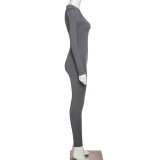 Solid Color Long Sleeve Sport Jumpsuit GZJQ-P1737214