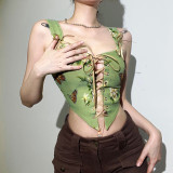 Sexy U Neck Print Bandage Tank Tops GZJQ-K21L11189