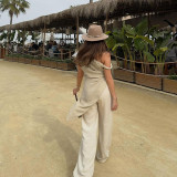 Irregular Sleeveless Slash Shoulder Solid Long Top GZJQ-K24L46202