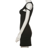 Slash Shoulder Short Sleeve Mini Dress DLSF-24D43854