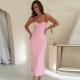 Flower Patchwork Sling Bandage Dress FL-23577