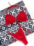 Sexy Tie Up Low-waisted Bikini Two Piece Swimsuit CSYZ-588W