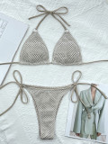 Solid Color Bikini Tie Up Two Piece Set CSYZ-899W