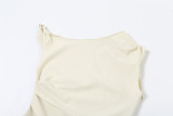 Irregular Sleeveless Slash Shoulder Solid Long Top GZJQ-K24L46202