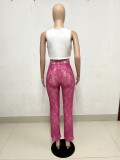 Lace Bow Trousers + Sleeveless Tank Tassel Two Piece Set YNSF-2645
