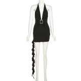 Sleeveless Deep V Neck Backless Mini Dress GZJQ-K23D27048