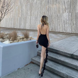 Sleeveless Deep V Neck Backless Mini Dress GZJQ-K23D27048