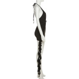 Sleeveless Deep V Neck Backless Mini Dress GZJQ-K23D27048