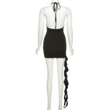 Sleeveless Deep V Neck Backless Mini Dress GZJQ-K23D27048