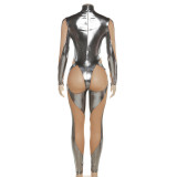Mesh Patchwork Long Sleeve Jumpsuit GZJQ-K23Q28996