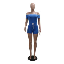 Solid Color One Neck Two Piece Shorts Set CYA-901193