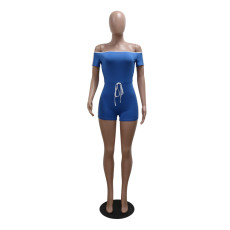 Solid Color One Neck Two Piece Shorts Set CYA-901193