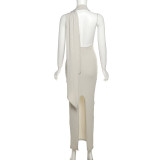 Sleeveless Halter Backless Slim Maxi Dress GZJQ-K23D28789