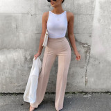 Casual Loose Solid Wide Leg Pants GHYX-027