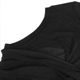 Long Sleeve Hollow Out Split Maxi Dress GFYX-5550