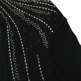 Hot Drill Slash Shoulder High Split Evening Dress CYA-901195