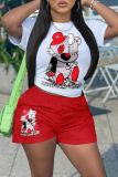 Cartoons Print Short Sleeve Two Piece Shorts Set GDNF-N8008M20