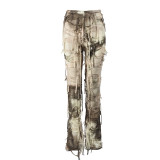 Tie Dye Print Tassel Casual Pants GFRT-7801PG